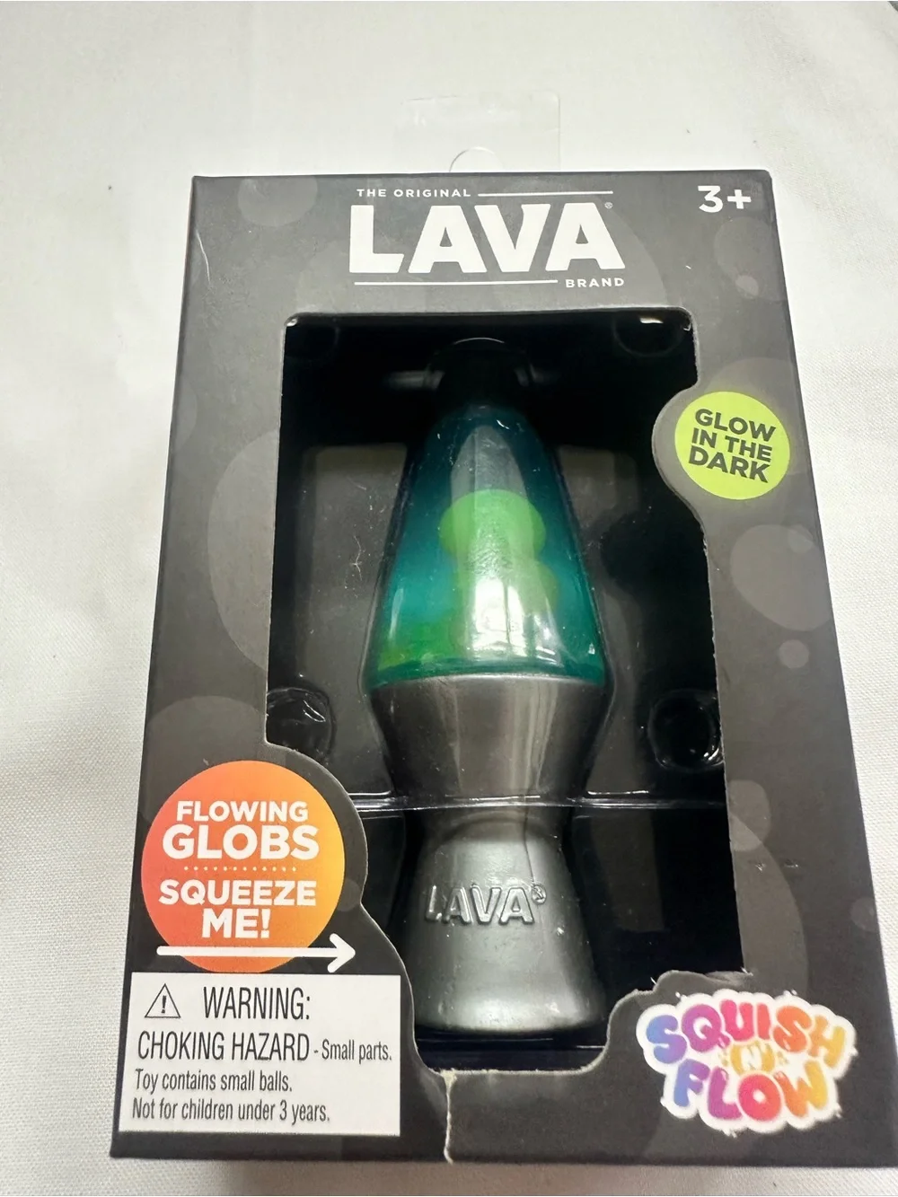 LAVA Glow-in-the-Dark Mini Lava Lamp - Teal & Green squeeze toy